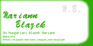 mariann blazek business card